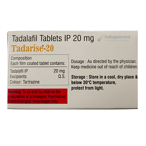 Tadarise Tadalafil 20mg Tablets